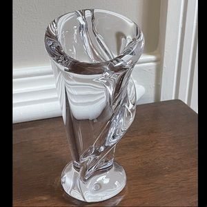 Art Vannes France Calla Lily Crystal Vase, 7”